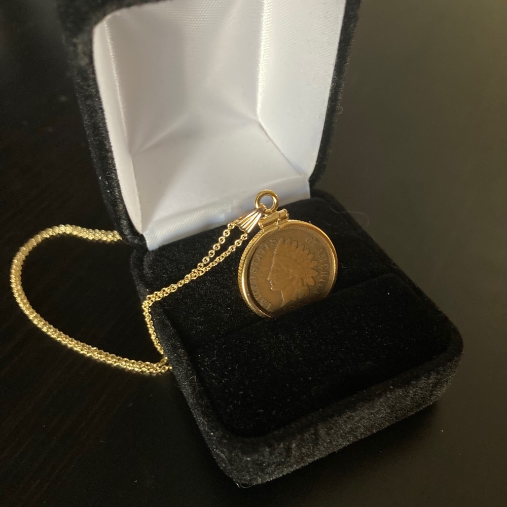 1902 US Indian Head Penny Coin Necklace